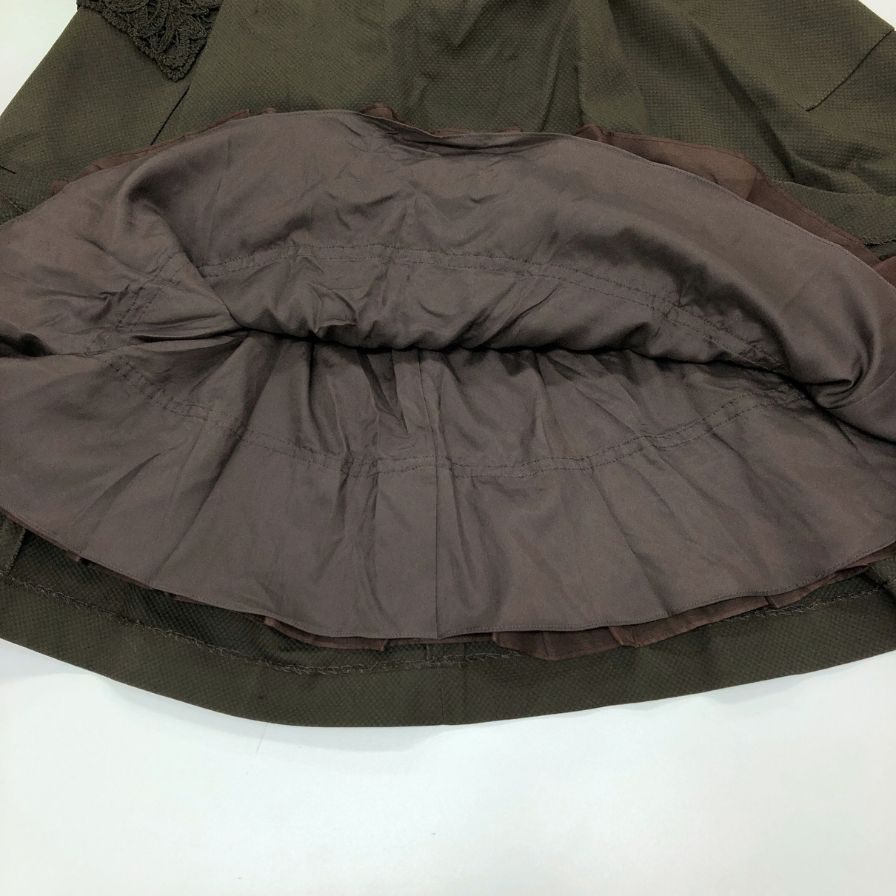 美品◆フォクシー ブティック 膝下ワンピース ダークオリーブ 40サイズ FOXEY BOUTIQUE 【AFB42】