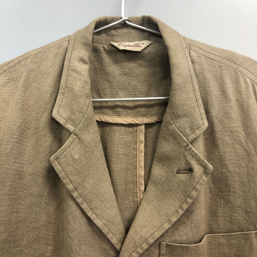 中古◆カパルビオ 3B リネン ジャケット ベージュ メンズ サイズ50 Capalbio 【AFB6】