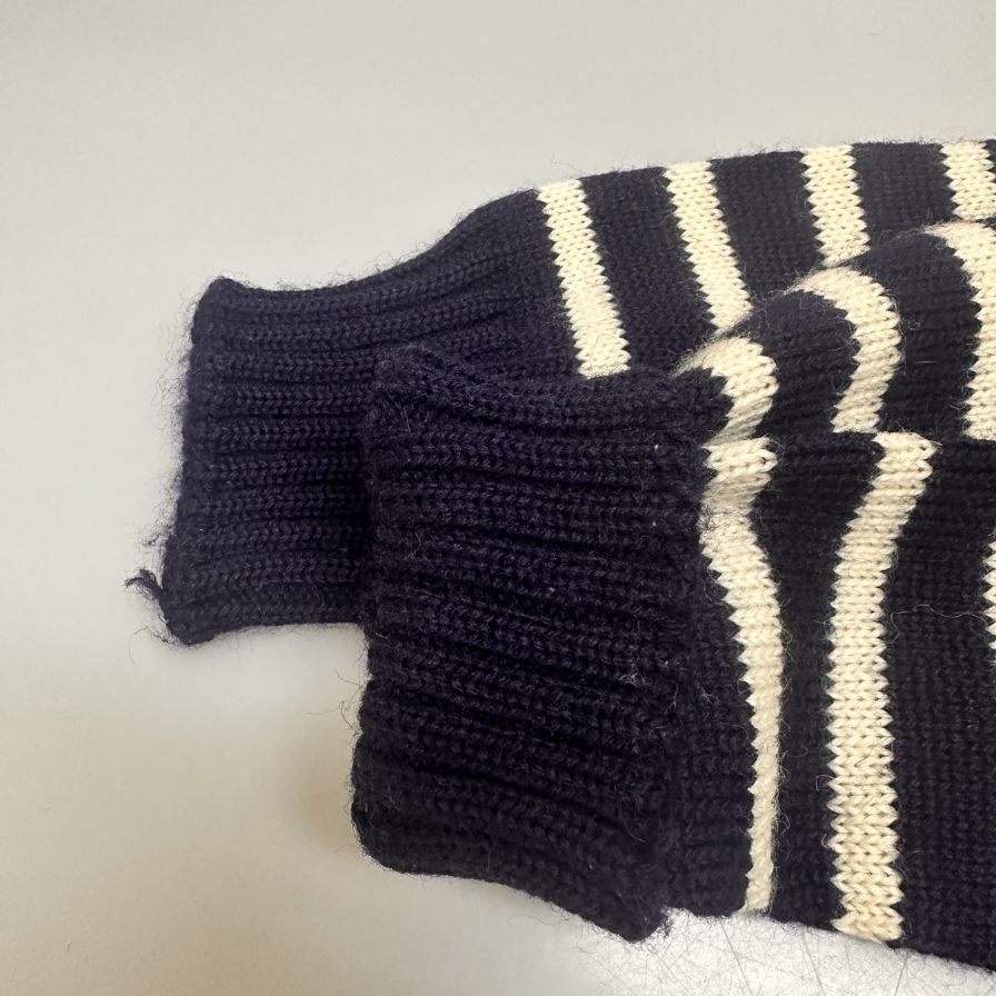 美品◆ガンジーウーレンズ ロングスリーブニット ウール イングランド製 サイズ38 GUERNSEY WOOLENS 【AFB2】