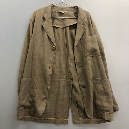 中古◆カパルビオ 3B リネン ジャケット ベージュ メンズ サイズ50 Capalbio 【AFB6】