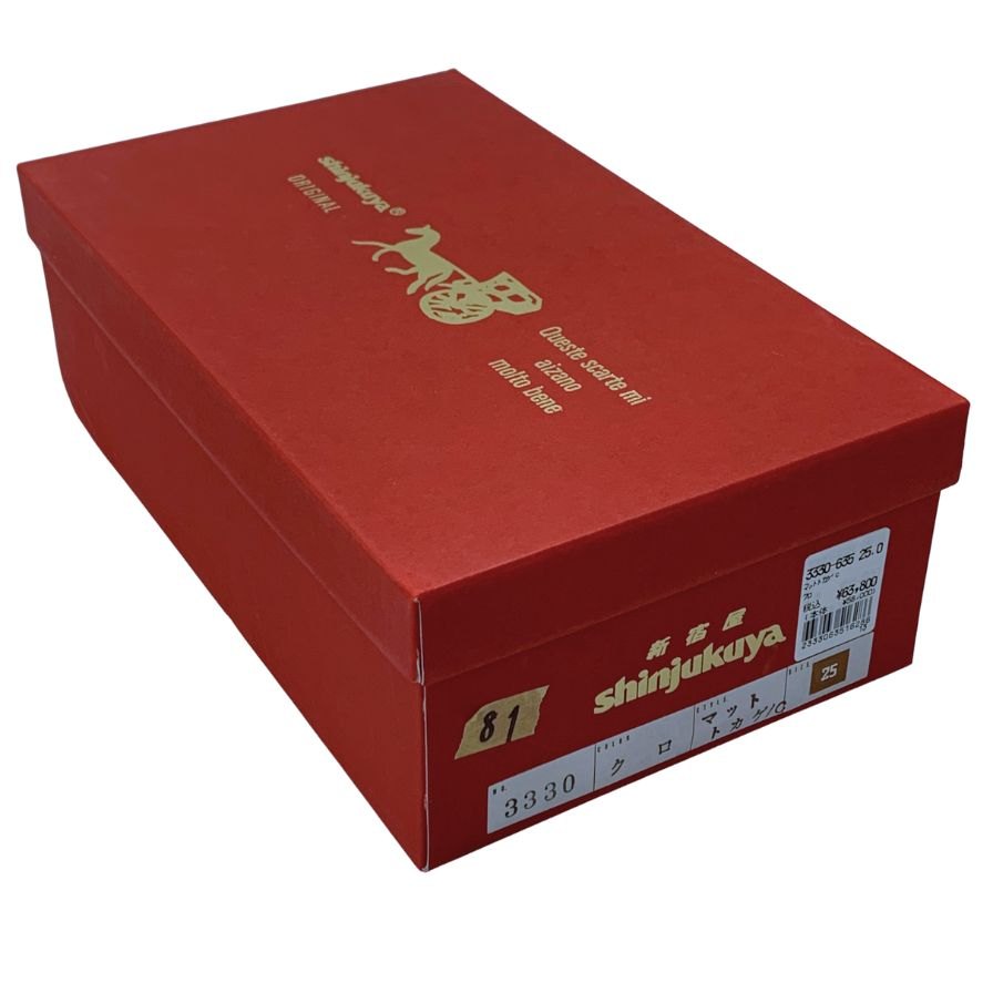 新宿屋 レザーパンプス マットトカゲ 3330-635 25cm レディース ブラック shinjukuya 約25.0cm【7-17】