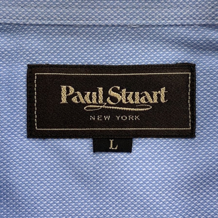 極美品◆ポールスチュワート シャツ 長袖 綿 メンズ ブルー サイズL Paul Stuart 【AFB3】