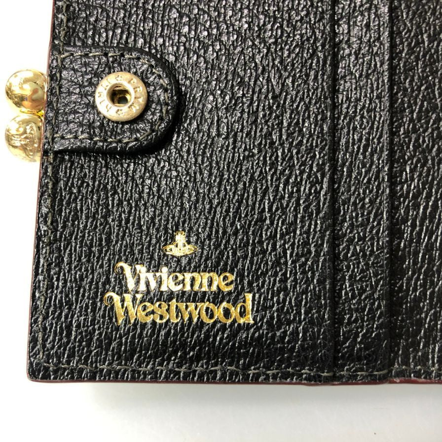 ヴィヴィアンウェストウッド 二つ折り がま口財布 オーブ 黒 Vivienne Westwood【AFI21】