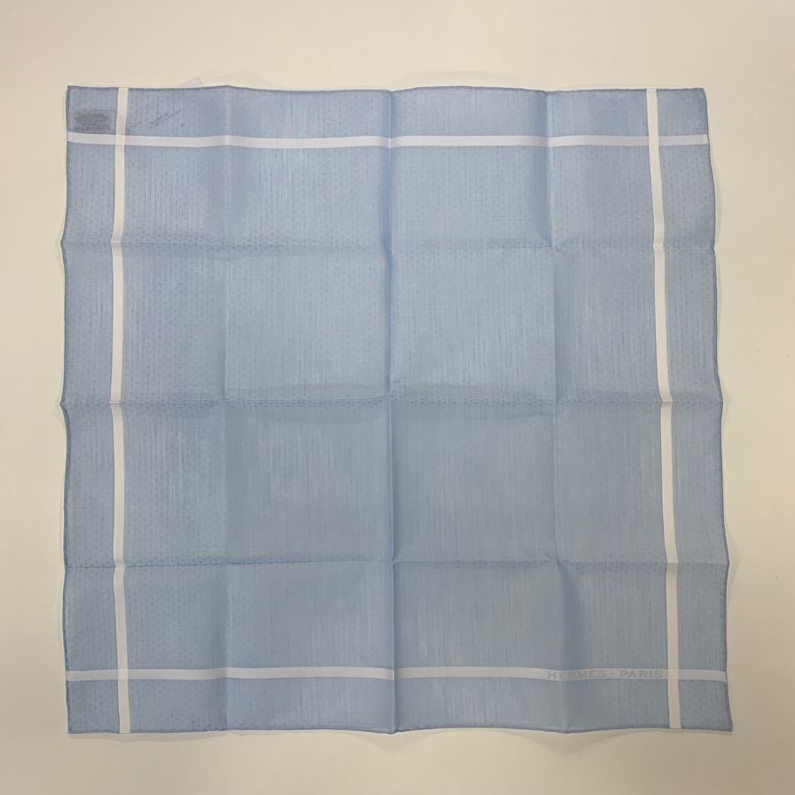 エルメス ハンカチ コットン100% ブルー系 レディース HERMES【AFI8】【中古】