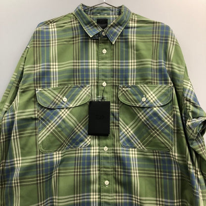 極美品◆ダイワ ピア39 BE-87023 長袖チェックシャツ グリーン サイズL DAIWA PIER39 【AFB37】