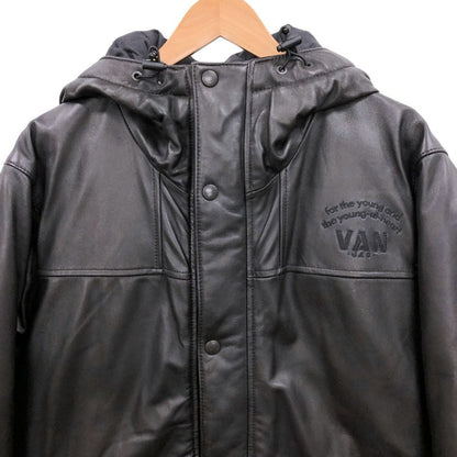新品同様◆ヴァンヂャケット 羊革 ダウンジャケット ブラック メンズM JK-12903 VAN JACKET 【AFA23】