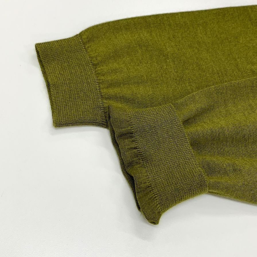 極美品◆ロベルトコリーナ ニット セーター ハイゲージ カシミア シルク グリーン メンズ サイズ48 roberto collina 【AFB12】