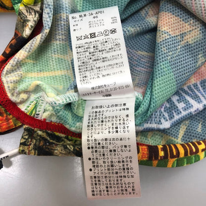 極美品◆マーク&ロナ 半袖ポロシャツ 総柄 ドローストリング メンズ サイズ46 MARK&LONA 【AFB38】