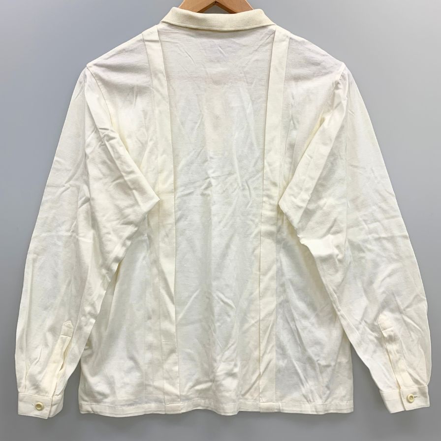 美品◆クリスチャン ディオール スポーツ ポロシャツ 長袖 ワンポイントロゴ ホワイト系 Sサイズ レディース CHRISTIAN DIOR SPORTS 【AFB46】