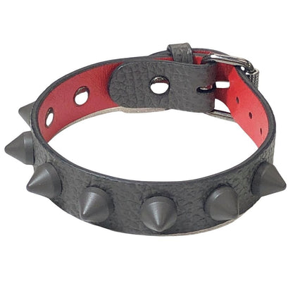 クリスチャンルブタン レザーブレスレット スタッズ ブラウン×レッド レディース Christian Louboutin