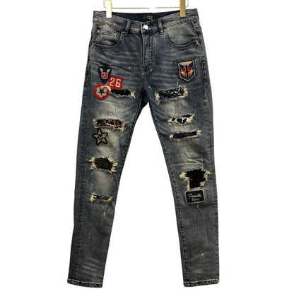 アミリ デニムパンツ ダメージ加工 ワッペン メンズ サイズ30 AMIRI 【AFB25】