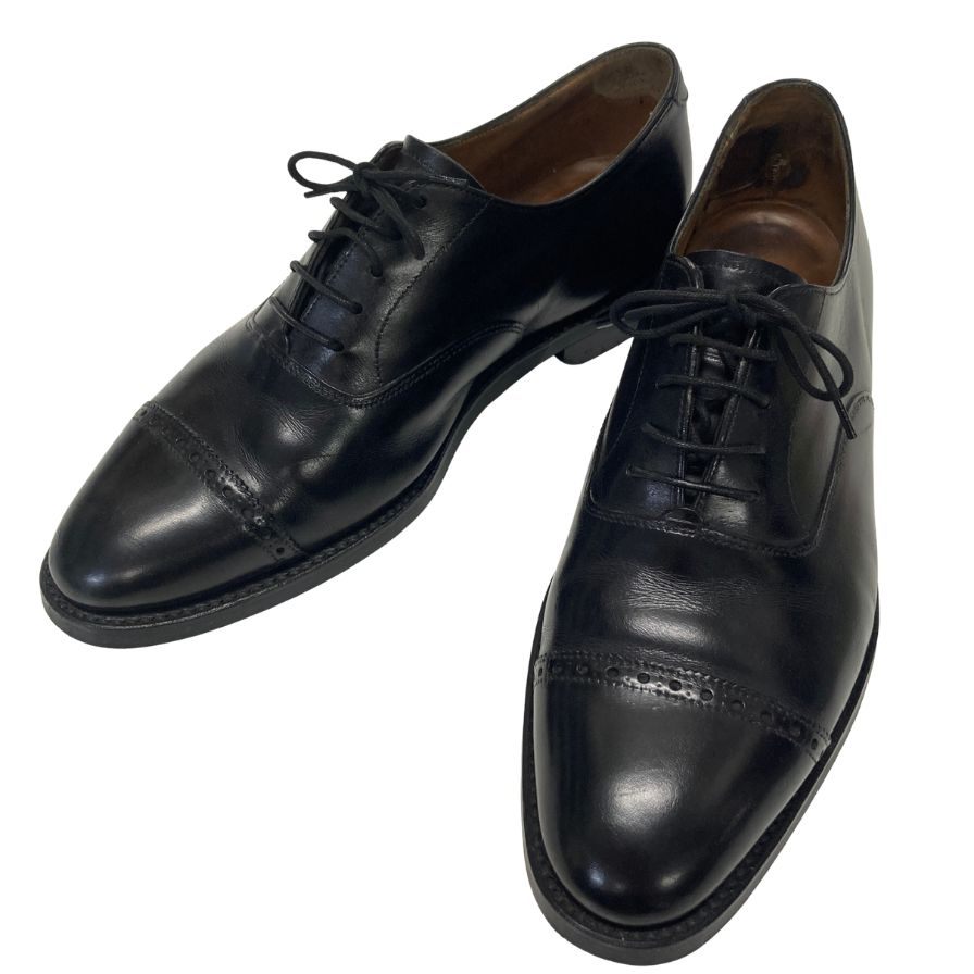 ロイドフットウェア レザーシューズ パンチドキャップトゥ  ブラック カーフ サイズUK7E メンズ Lloyd Footwea 約25.0cm【AFC53】