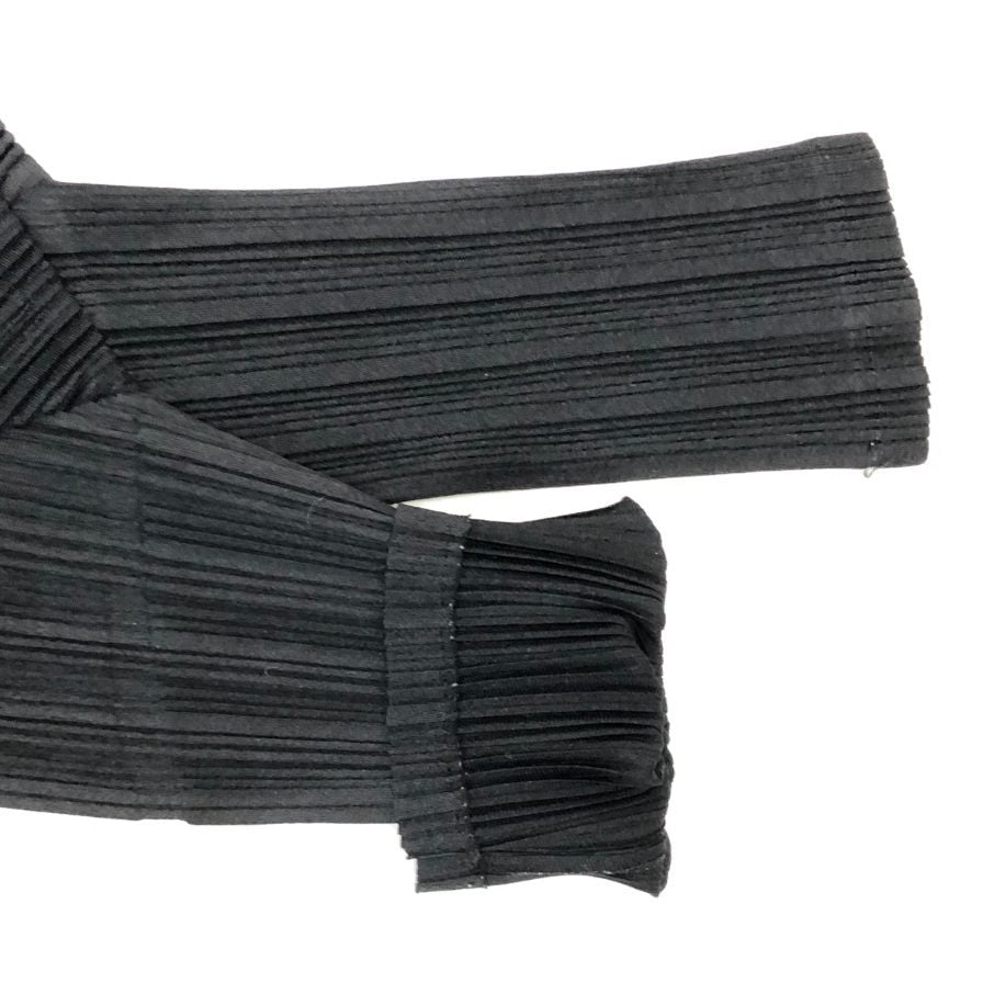美品◆プリーツプリーズ カットソー PP43-FT362 ハイネック ポリエステル レディース ブラック サイズ3 PLEATS PLEASE 【AFB5】