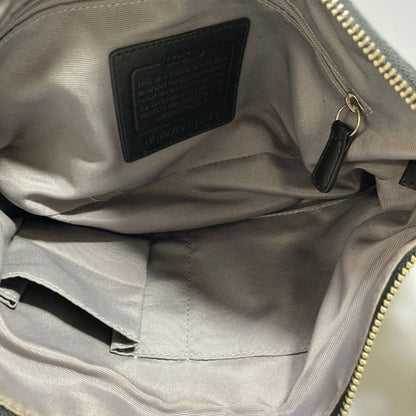 コーチ ハンドバッグ シグネチャー ワンショルダー ロゴ刻印 ガラスレザー レディース ブラック COACH【AFE10】
