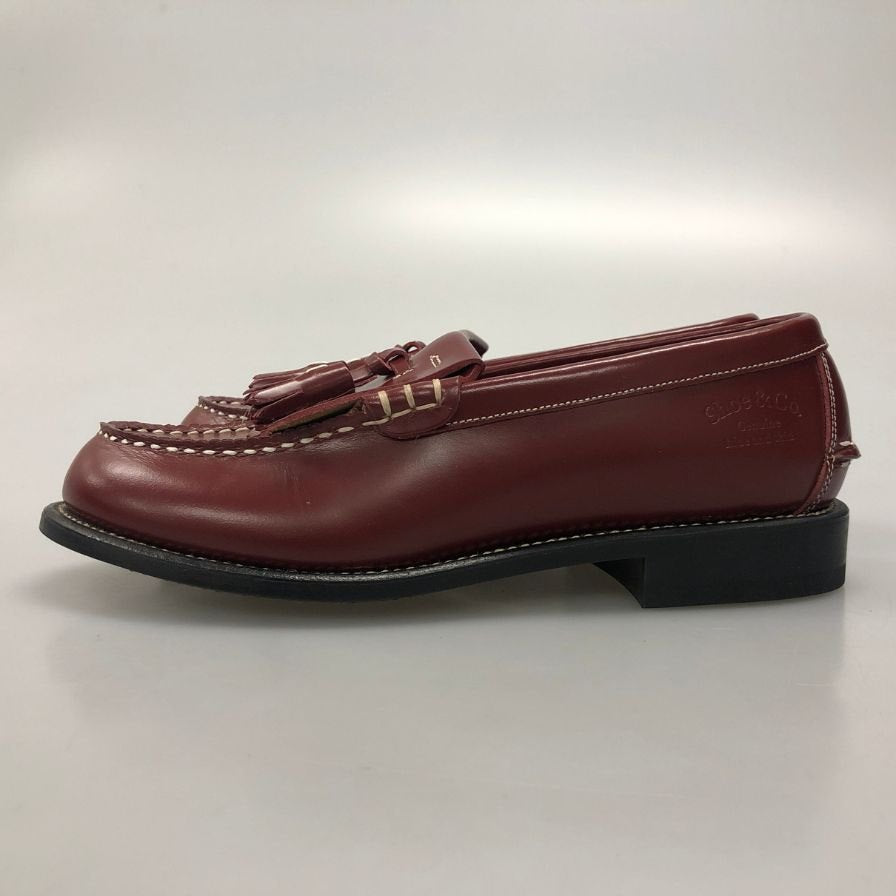 リーガルシューアンドコー タッセルローファー  カーフ レッド サイズ24.5 REGAL shoe＆co 約24.5cm【AFC36】