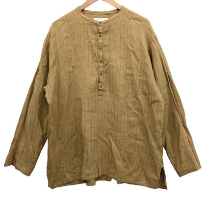 美品◆インターナショナルギャラリービームス シャツ リネンプルオーバー ヘンリーネック ベージュ メンズ サイズM international gallery beams 【AFB34】