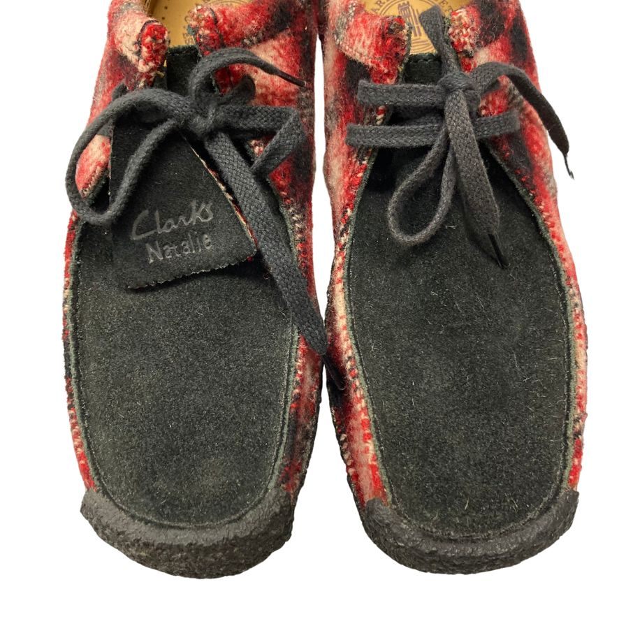 クラークス ナタリー チェック柄 メンズ サイズ6.5G レッド Clarks