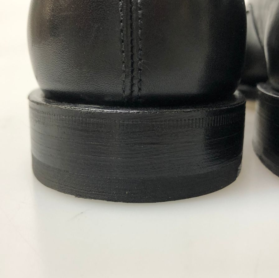 プラダ レザーシューズ プレーントゥ 本革 ブラック メンズ サイズ5.5 PRADA 約24.5cm【AFC30】