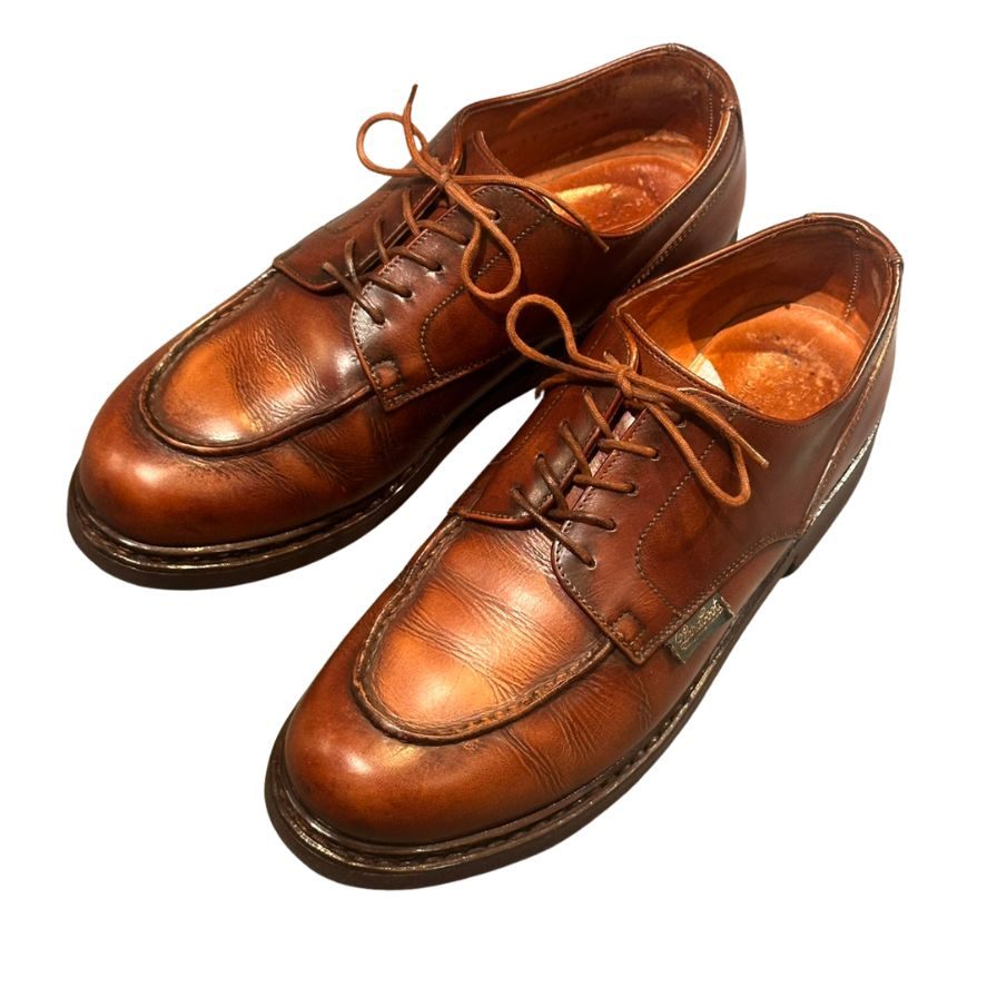 パラブーツ レザーシューズ シャンボード Uチップ デカタグ ブラウン  メンズ サイズUK6.5 PARABOOT ビジネスシューズ 約25.0cm【LA】【中古】