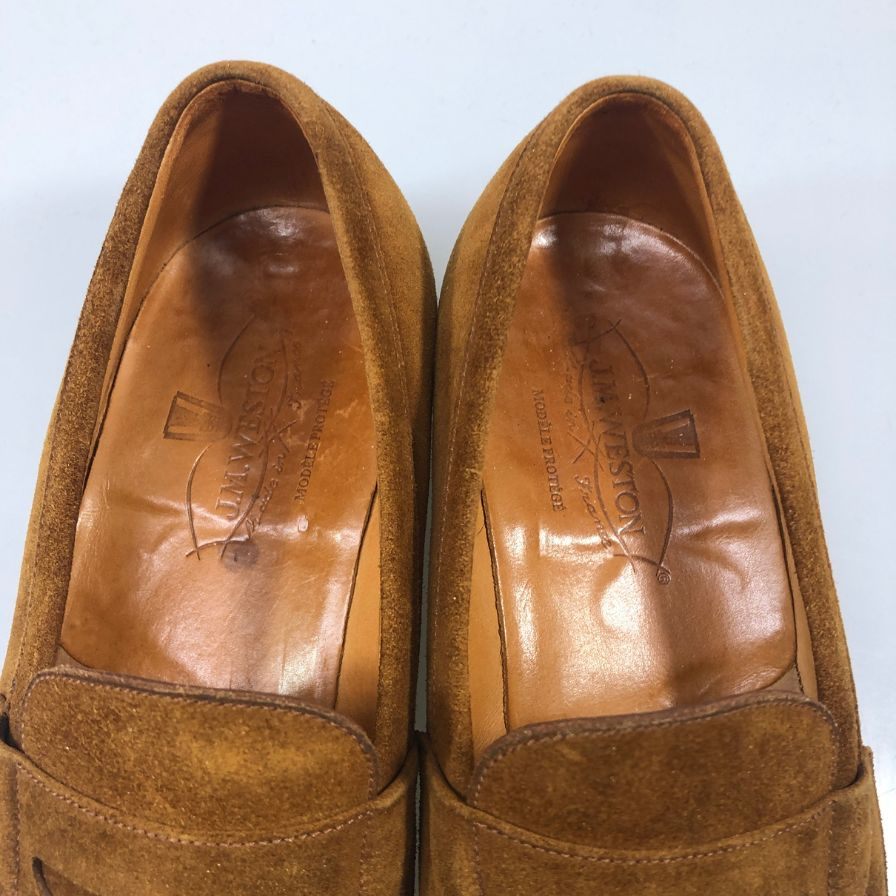 ジェイエム ウエストン ローファー スエード ライトブラウン系 サイズ4.5 メンズ J.M.WESTON 約24.5cm【AFC33】