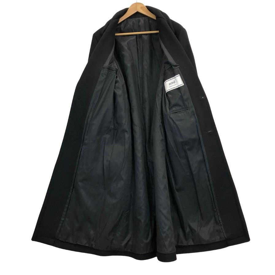 美品◆アミ アレクサンドル マテュッシ 17AW チェスターコート ウール ブラック メンズ  サイズ46 AMI Alexandre Mattiussi 【AFA17】