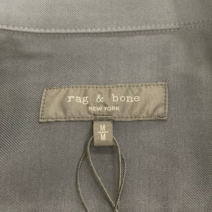 新品同様◆ラグ&ボーン オープンカラーシャツ 開襟 半袖 ネイビー レーヨン メンズ サイズM rag&bone 【AFB36】