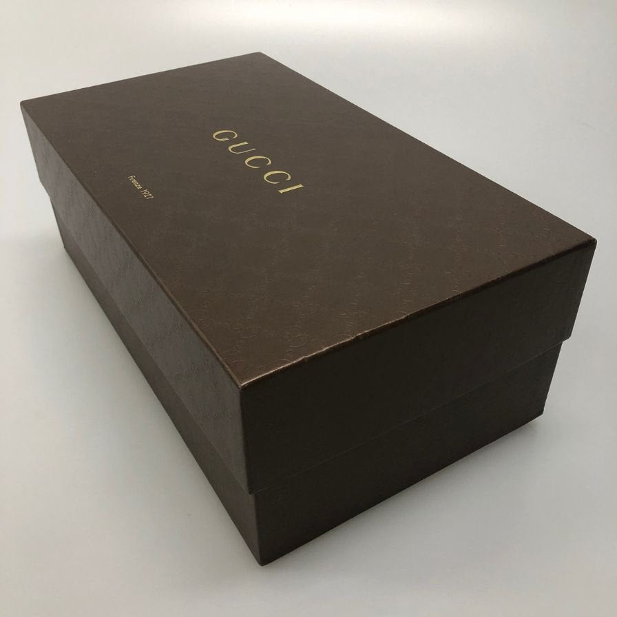 グッチ レザーシューズ 269646 カーフ 内羽根 プレーントゥ ブラウン サイズ4.5 GUCCI 約23.5cm【AFD5】