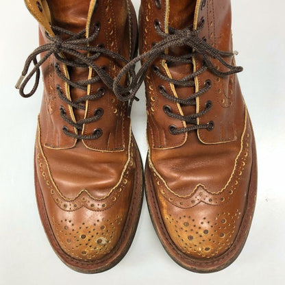 トリッカーズ モールトン M2508 カントリーブーツ ウイングチップ 旧タグ UK8.5 ブラウン Tricker's Malton 約27.0cm【AFC4】