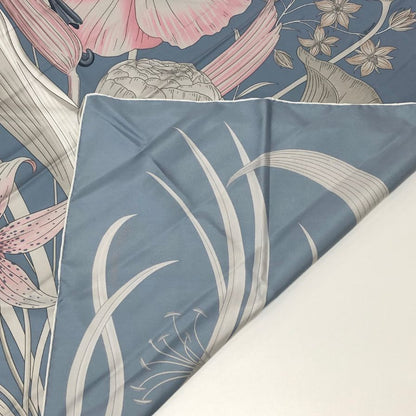 エルメス カレ90 25AW 最後の花束 Bouquet Final ブルー シルク レディース HERMES【AFB55】