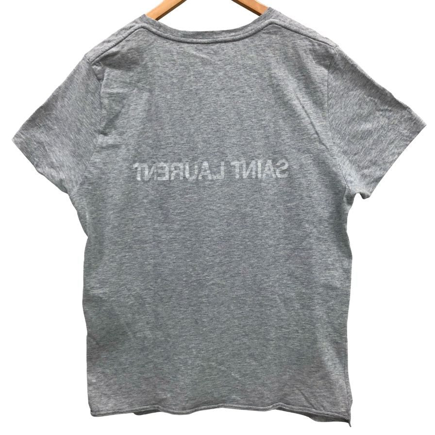 極美品◆サンローラン パリ Tシャツ リバースロゴ メンズ グレー サイズL SAINT LAURENT PARIS 【AFB16】