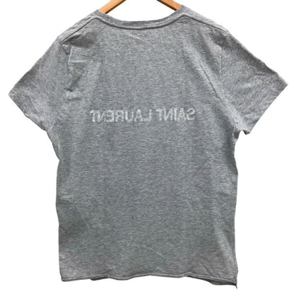 極美品◆サンローラン パリ Tシャツ リバースロゴ メンズ グレー サイズL SAINT LAURENT PARIS 【AFB16】