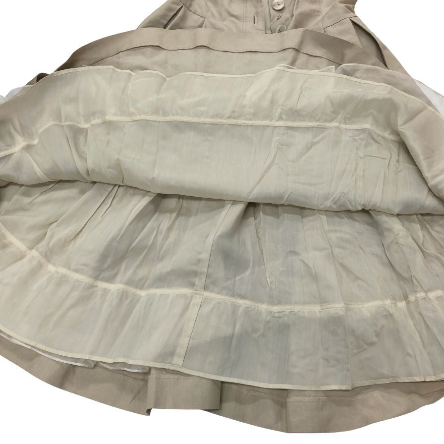 美品◆フォクシー  ワンピース シルク ブレンド プルオーバー 膝丈 フレア 半袖 22181 ベージュ レディース サイズ40 FOXEY 【AFB23】