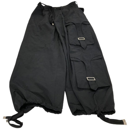 レース レ ソル カーゴパンツ ワイドパンツ レディース ブラック サイズS Rase le sol 【AFB22】