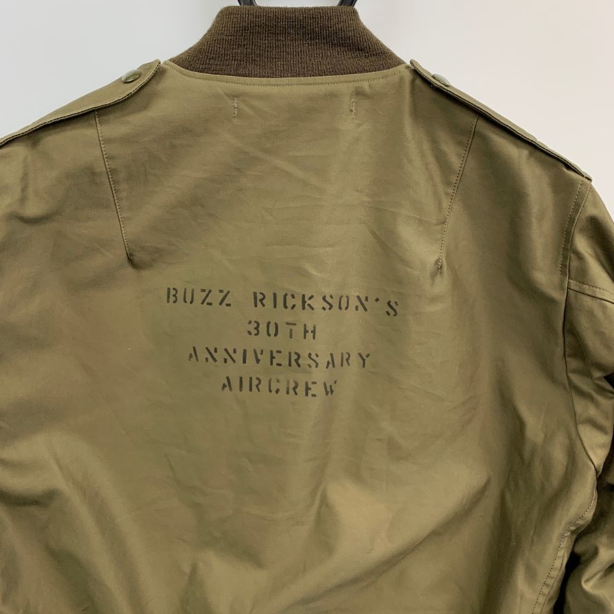 極美品◆バズリクソンズ ミリタリージャケット 30周年記念 1993-2023 メンズ カーキ サイズ38 BUZZ RICKSON'S 【AFA3】