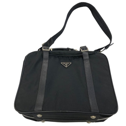 プラダ テスートナイロン 2WAY ガーメントケース ショルダー 三角ロゴプレート ストラップ付 ブラック PRADA【AFE3】