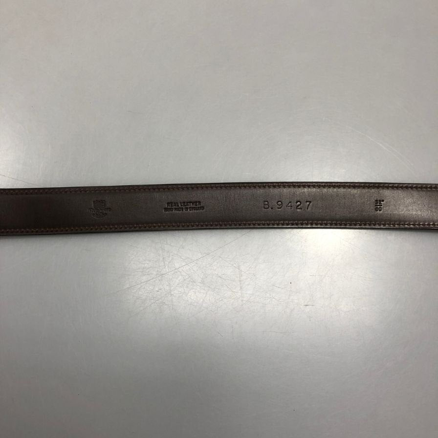 ホワイトハウスコックス レザーベルト カーフ 本革 B9427 ブラウン シルバー バックル Whitehouse cox【AFI8】