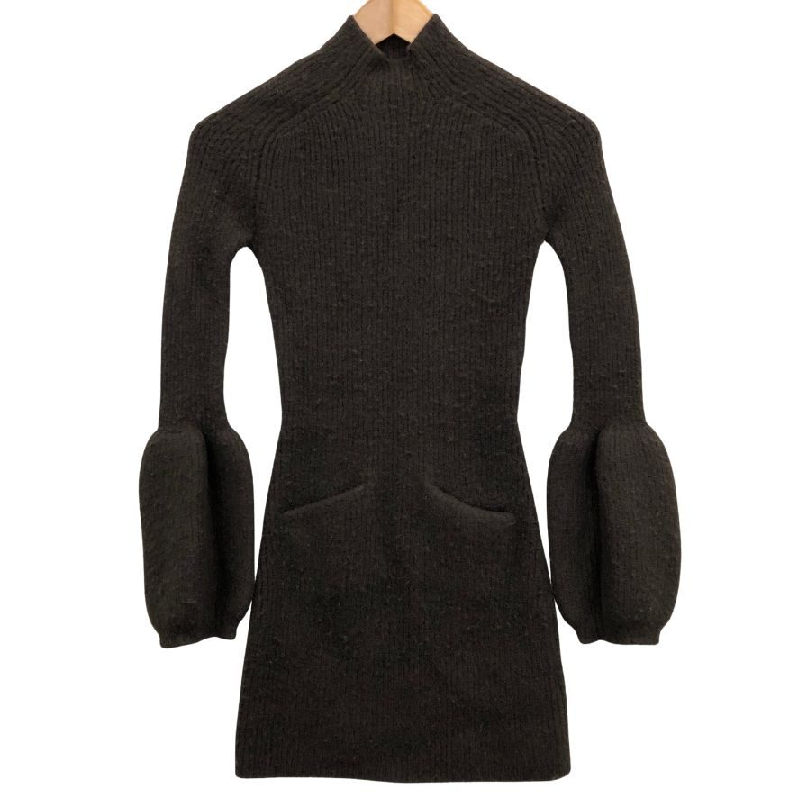 中古■アレキサンダーワン ワンピース 22FW ウール カシミア ニット 長袖 変形 ロング丈 ブラウン レディース サイズXS Alexander Wang 【AFB6】