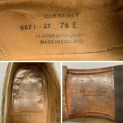 クロケット&ジョーンズ ローファー タッセルローファー ガーンジー スエード ブラウン サイズ7.5 CROCKETT&JONES GUERNSEY 約26.0cm【AFC41】