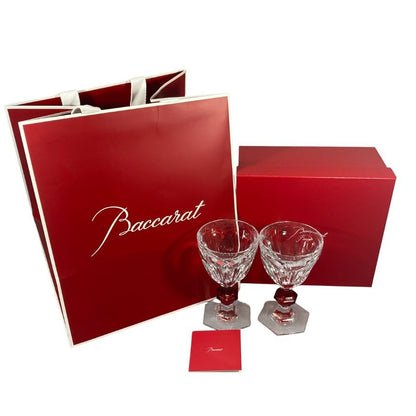 バカラ アルクール ワイングラス クリア&レッド 2客セット Baccarat【AFI28】【中古】