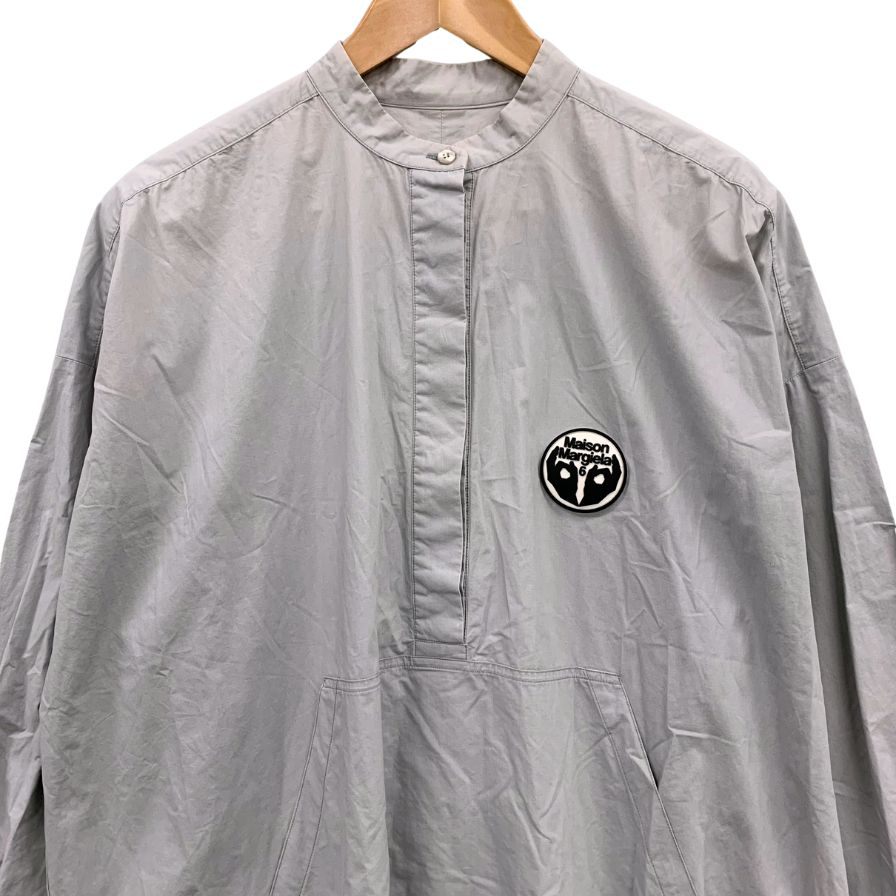 中古◆エムエムシックス メゾンマルジェラ 20SS ワンピース ポプリンシャツドレス リバースロゴ グレー レディース サイズ40 MM6 Maison Margiela 【AFB30】