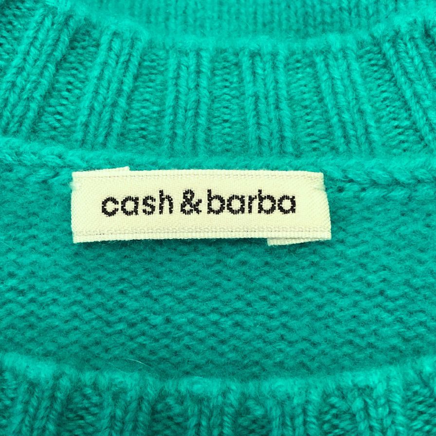 中古◆キャッシュ＆バルバ ニット Cash Baby 70 Crew ベビーカシミヤ100% メンズ サイズ3 グリーン cash＆barba 【AFB46】