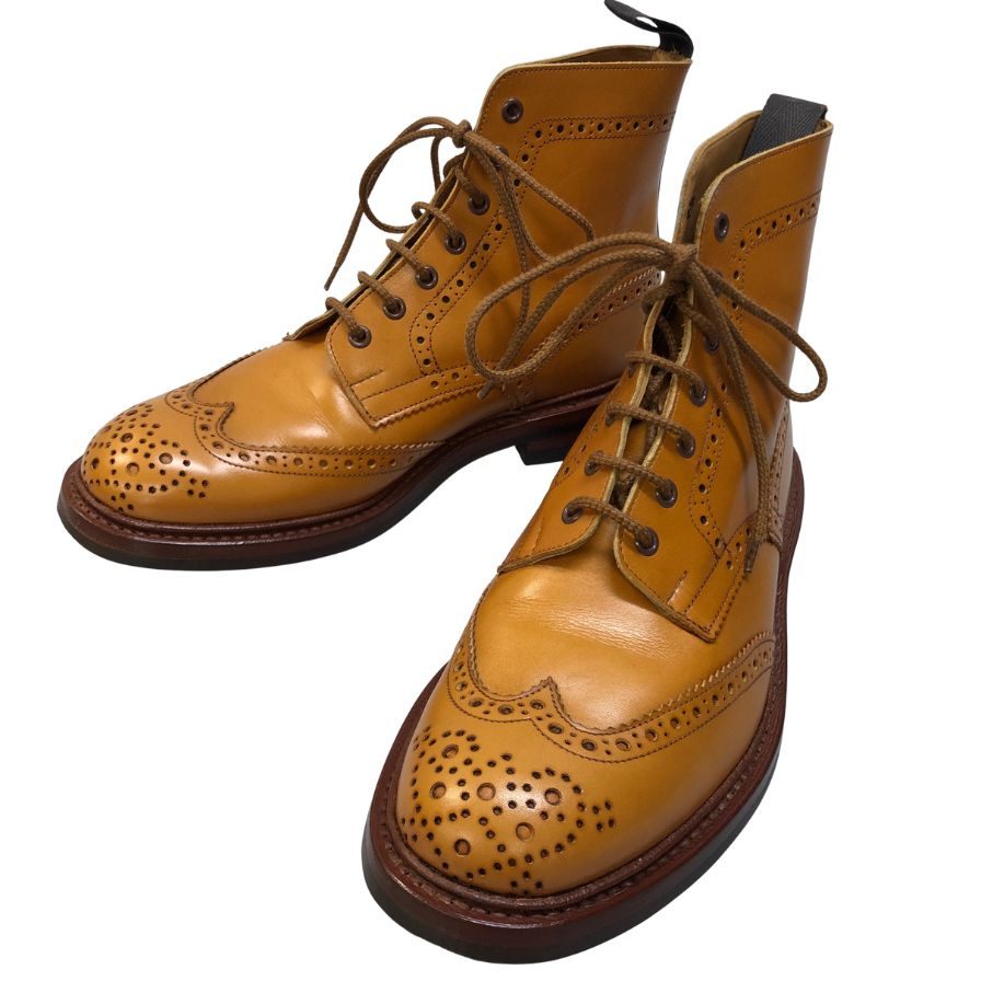 トリッカーズ カントリーブーツ モールトン M2508 ベージュ UK9 メンズ Tricker’s ブーツ 約27.5cm【LA】【中古】