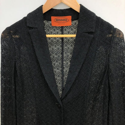 美品◆ミッソーニ ニットカーディガン レース ブラック レディース サイズ40 MISSONI 【AFB14】