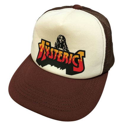 ヒステリックグラマー キャップ BAD ASS FIRE LOGO ブラウン メッシュ サイズフリー ユニセックス HYSTERIC GLAMOUR