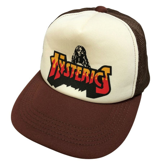 ヒステリックグラマー キャップ BAD ASS FIRE LOGO ブラウン メッシュ サイズフリー ユニセックス HYSTERIC GLAMOUR