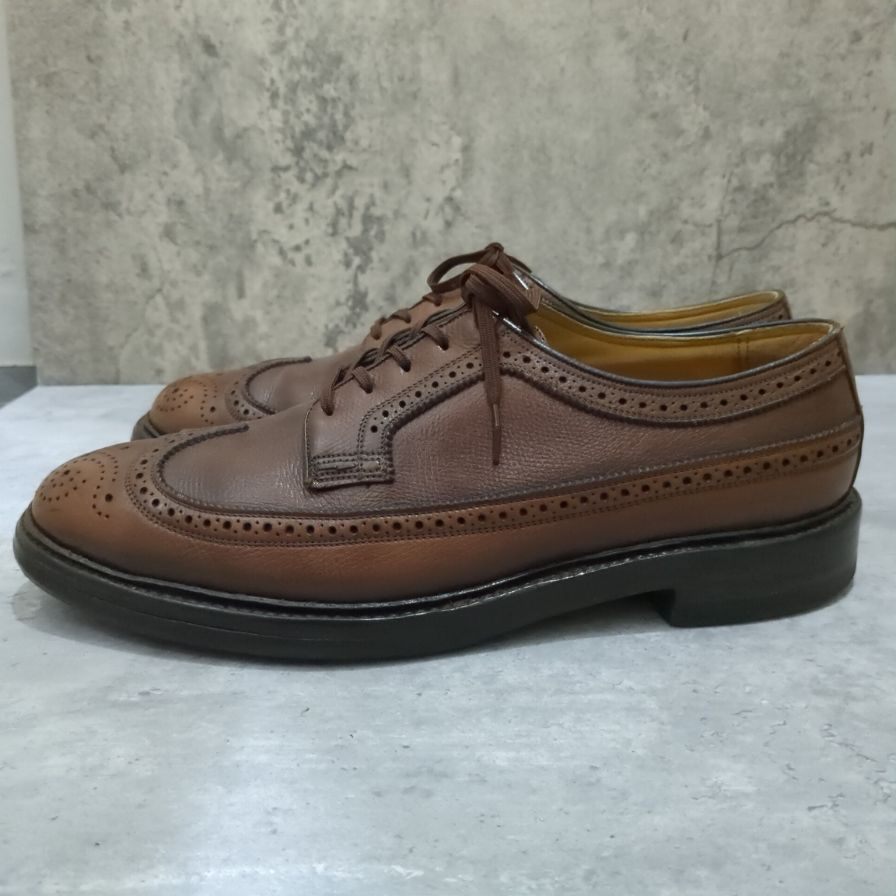 フローシャイム レザーシューズ インペリアル ケンムーア ウイングチップ グレインレザー ブラウン メンズ サイズUS9.5D FLORSHEIM ビジネスシューズ 約27.5cm【LA】【中古】