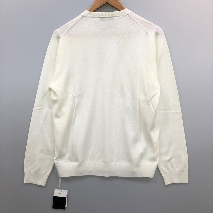 美品◆ザノーネ  クルーネック ニット ウール アイボリー サイズ46 メンズ ZANONE 【AFB7】