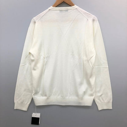 美品◆ザノーネ  クルーネック ニット ウール アイボリー サイズ46 メンズ ZANONE 【AFB7】