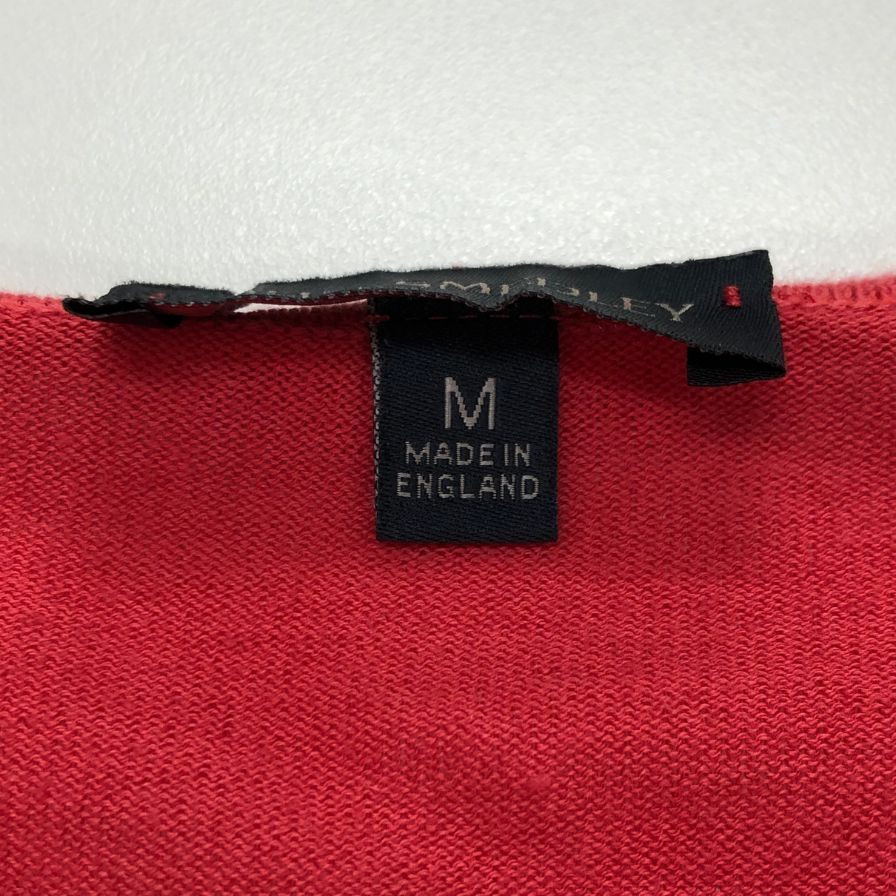 美品◆ジョンスメドレー シーアイランド コットン ニットセーター Mサイズ レッド  JOHN SMEDLEY 【AFB1】