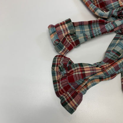 中古■ラルフローレン ボタンダウンシャツ 90S タータンチェック オリーブ系 メンズ サイズXXL Ralph Lauren 【AFB28】